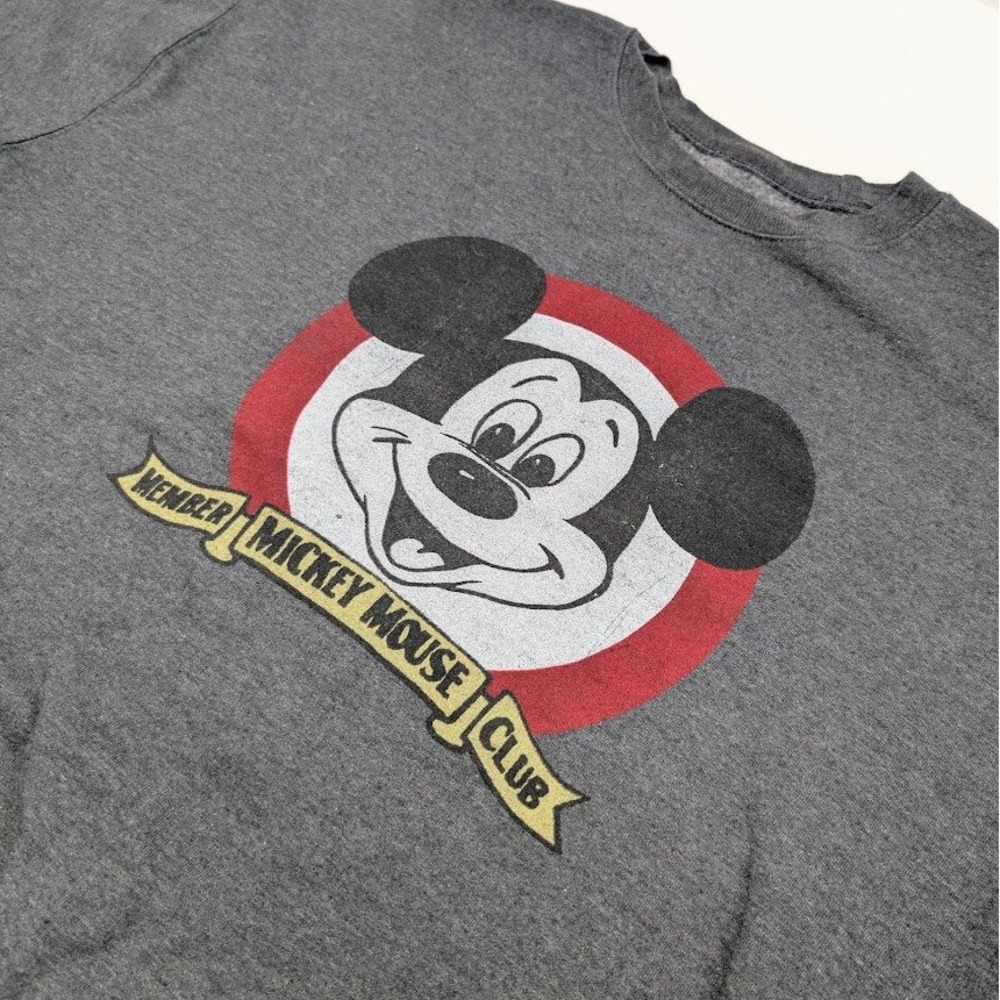 Hanes Disney Parks Mickey Mouse Club Official Mouseketeer Sweatshirt Large‎ Gray